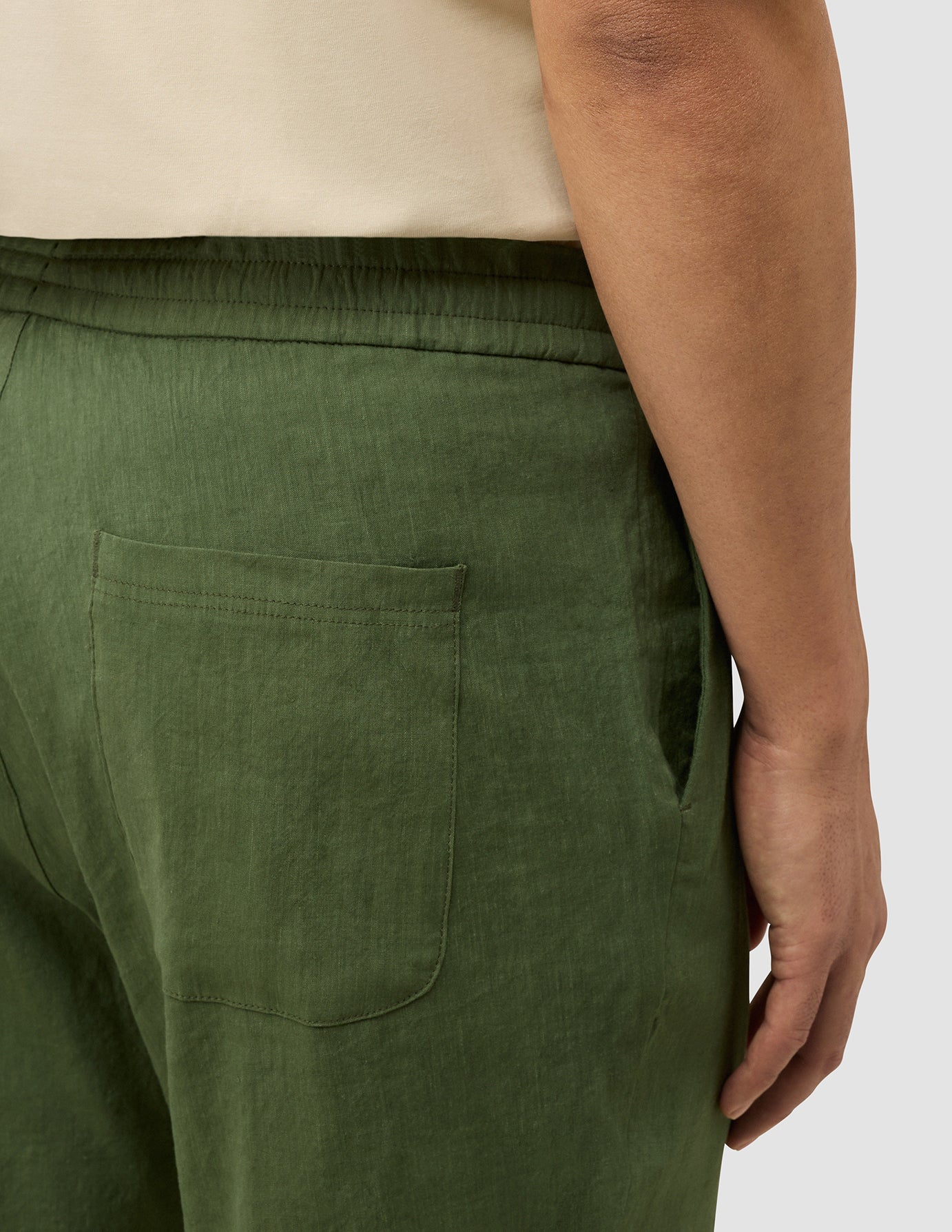 Refined Linen Pants Clover Green
